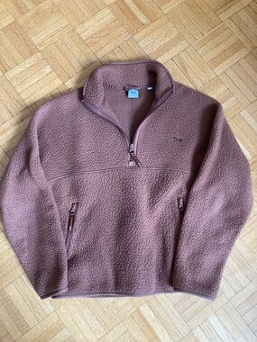 TNA Cozy Sherpa Half-Zip Pullover in Caramel